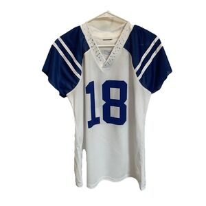 Ladies Indianapolis Colts Jersey 18 With Bedazzled Front Neckline‎ Size XL